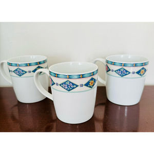 PFALTZGRAFF ATMOSPHERE CRYSTAFLORA SET OF 3 12 oz COFFEE MUGS CUPS